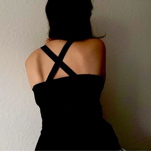 Calvin Klein Y2K Black Bustier Corset Top Sleeveless Blouse Sz 6 Fitted Cotton